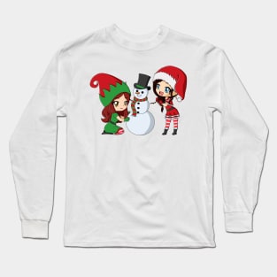 Santa PeachyChan & Elf Rhubarb Long Sleeve T-Shirt